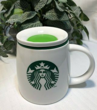 Starbucks 2011 White Ceramic Coffee Travel Mug/ceramic Ceramic Lid Silicon Lid