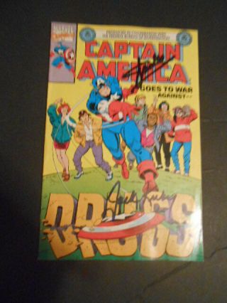 Captain America Goes To War On Drugs Comic Signed By Jack Kirby And Stan Lee