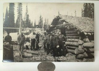 1909 Real Photo Postcard One Of The First Pack Horses Leaving Susitna Alaska