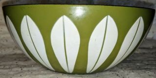Catherine Holm Norway 8 Inch Lotus Bowl Avocado Green On White Enamelware