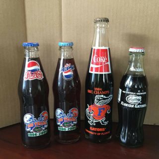Coca Cola Commemorative Bottles - University Of Florida Gators - 4 Bottle Set