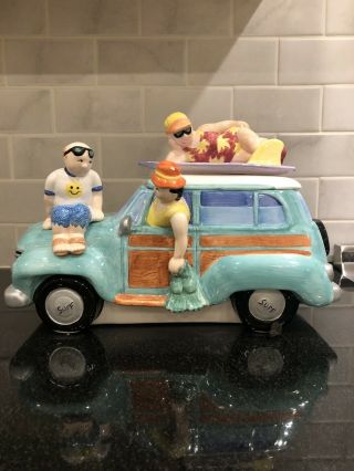 Surfers In A Woody Station Wagon Cookie Jar