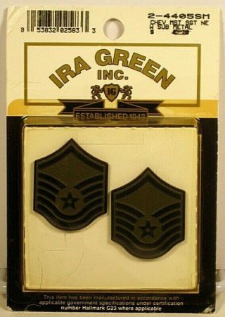 Us Air Force Master Sergeant Rank Insignia Subdued Metal Pin Pair Obsolete