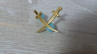 RARE Unknown 1990 ' S Vintage Middle East Army Sword Badge Pin Military Insignia 2
