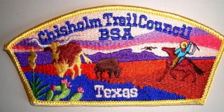 Bsa Chisholm Trail Council Shoulder Patch Oa Flap Texas Cowboy Csp