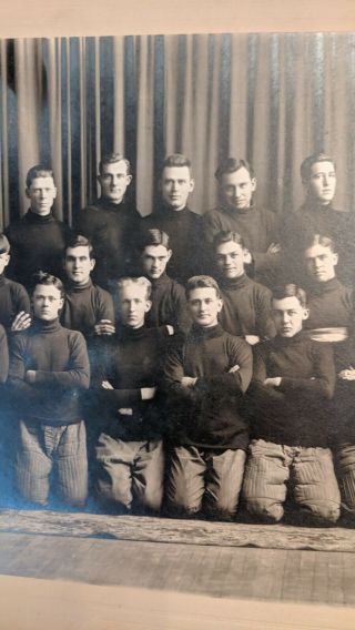 1900s Mens Football Team Cabinet Photo Vintage Sport Picture Antique 3