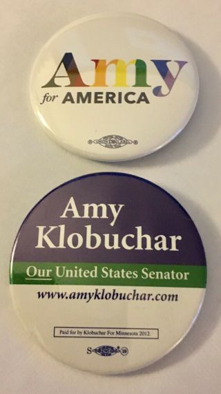 Two 2 1/4 " Amy Klobuchar Campaign Pins