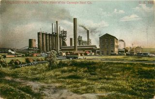 Ohio,  Oh,  Youngstown,  Ohio Plant Of The Carnegie Steel Co 1908 Postcard