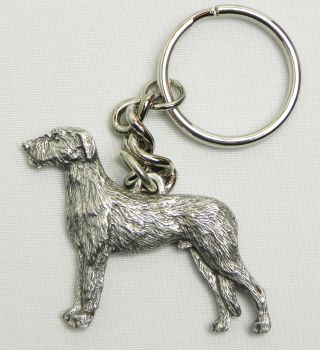 Irish Wolfhound Dog Keychain Keyring Harris Pewter Made Usa Key Chain Ring