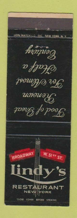 Matchbook Cover - Lindy 