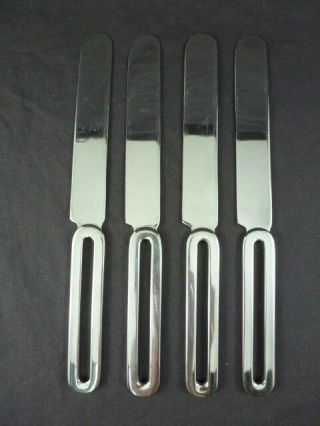 Stanley Roberts Rogers Stainless Flatware Korea " Cycles " Set Of 4 Dinner Knives