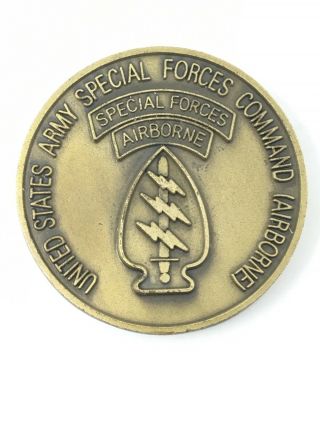 Us Army Special Forces Command Airborne Brass & Enamel Challenge Coin