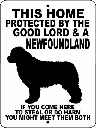 911 Newfoundland Dog Guard Aluminum Sign 9 X 12