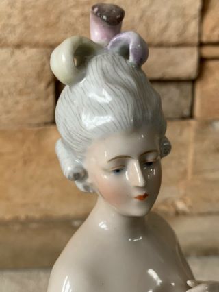 Goebel Half Doll Arms Away Nude Feathers In Hair 6.  5” 3