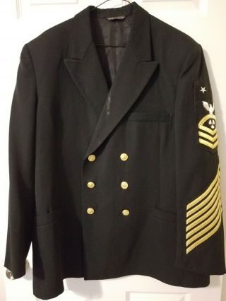 Us Navy Master Chief Machinist Mate Dress Blue Tunic Jacket