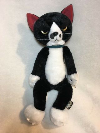 Scratch Stuffed Plush Angry Cat Socks Claws Tamiho Maita 14 " Black & White
