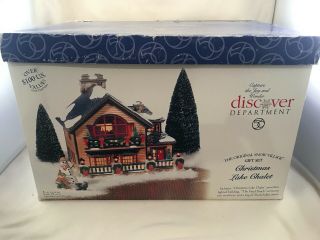 Dept 56 Snow Village 2001 Christmas Lake Chalet Lighted House Complete