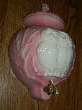 Vintage Owl Wall Hanging Decor Lavado Sink Pink With White Porcelain