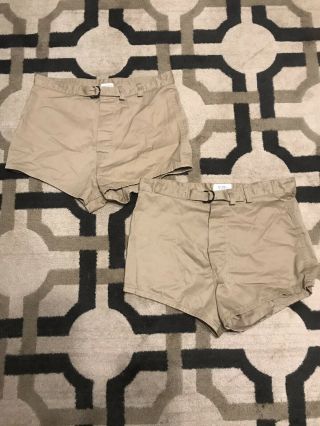 Us Navy Military Khaki Polyester Cotton Mens Swimmers Trunks Swim Shorts 34