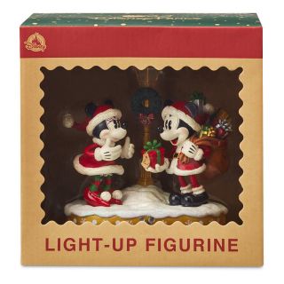 Disney Santa Mickey Mouse Santa and Minnie Christmas Light - Up Figurine N:3048 3