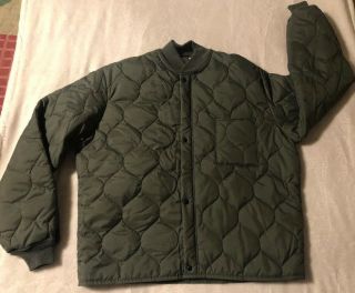 Usaf Large Green Cwu - 9/p Quilted Liner Flyers Jacket Us Air Force Military Coat