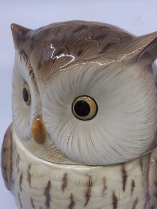 Otagiri Ceramic Owl Cookie Jar Japan Omc Sticker 9 " High