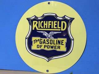 Richfield Gasoline Of Power Oil Sign Man Cave Advertising Round