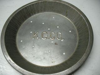 Vintage K.  C.  Co.  Pie Baking Tin 9 & 3/4  No Damage