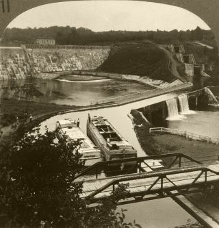 Keystone Stereoview The Erie Canal Crossing Mohawk River,  Ny: History Set H111