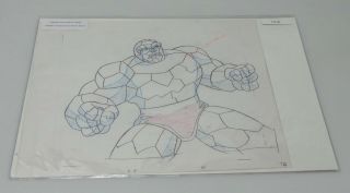 Fantastic Four Hand Drawn Animation Sketch Of The Thing With Cert Of Auth 12