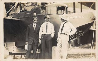 Pulteney Ny " America " Airplane Glenn Curtiss Lt.  Porte Postcard By H.  M.  Benner