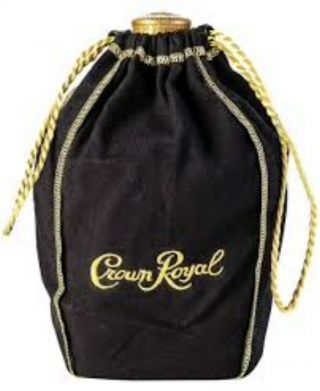 Five (5) Crown Royal Black Large 1.  75l Drawstring Bags
