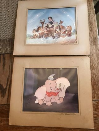 Vtg Walt Disney Classics Disneyland Dumbo And Snow White And Seven Dwarves Cel