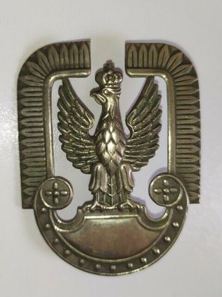 Polish Army Air Force Cap Badge - Poland - Eagle Hussar Wings