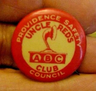 1920s Providence Ri Safety Council Pinback Lapel Pin - Uncle Red 
