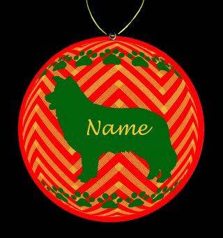 Border Collie Personalized Christmas Ornament