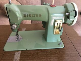 Vintage 1950s Singer 185k 3/4 Size Heavy Duty Jadeite Green Sewing Machine