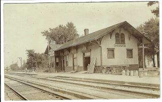 Chebanse Illinois Illinois Central Rr Depot Rppc Real Photo Postcard Station