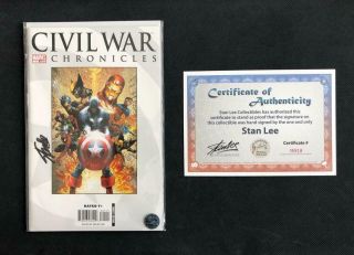Civil War Chronicles 1 Signed Stan Lee W/coa Turner Variant Iron Man Avengers