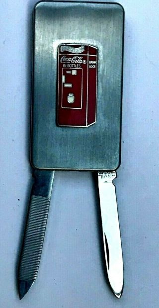 Vintage Knife,  Money Clip and File - Coca Cola Machine 3