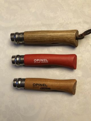 Opinel Knife Knives Set Of 3,  Numbers 6,  7 & 8 With
