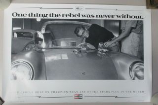 Vintage Advertisement - Rebel James Dean Poster - Champion Spark Plugs - 1988