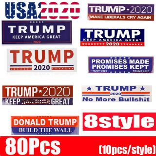 80pcs Donald Trump Bumper Sticker 2020 Keep America Great Set Ca R R