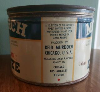 Vintage MONARCH Coffee Tin Can 1lb Reid Murdoch Chicago 2