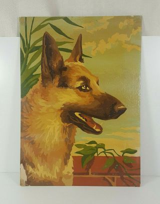Vintage Paint By Numbers German Shepherd Dog
