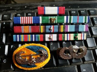 Us Army Air Assault Badge / Jump Wings / 10 - Warriors Ribbons Rack - - - See Store