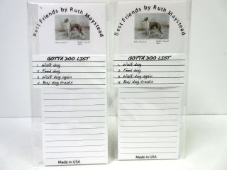 Italian Greyhound Dog Magnetic Refrigerator List Pad Set Of 2 Pads By Ruth Igr - 3