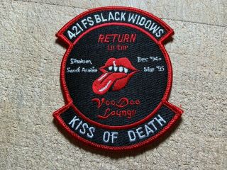 1990s/1995? Us Air Force Patch - 421st Fs Black Widows Kiss Of Death -