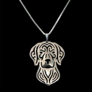 Vizsla Dog Pendant Necklace Silver Animal Rescue Donation