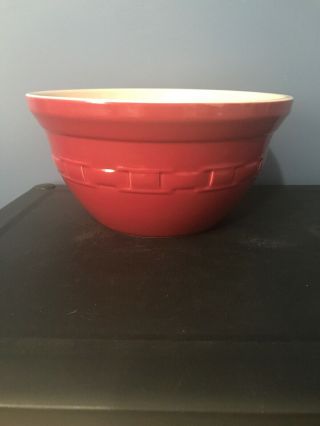 Longaberger Pottery X - Large Mixing Bowl Cranberry Paprika 11.  5 "